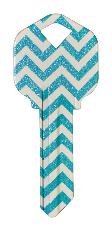 HILLMAN Wackey Teal House/Office Universal Key Blank KW1 Single, Pack of 6