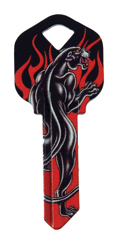 HILLMAN Wackey Black Panther & Flames House/Office Universal Key Blank KW1 Single, Pack of 6