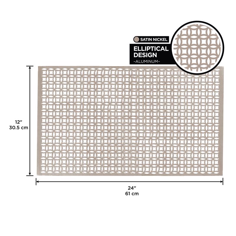 M-D Building Products 0.02 in. X 12 in. W X 24 in. L Satin Nickel Aluminum Elliptical Sheet Metal, Pack of 3