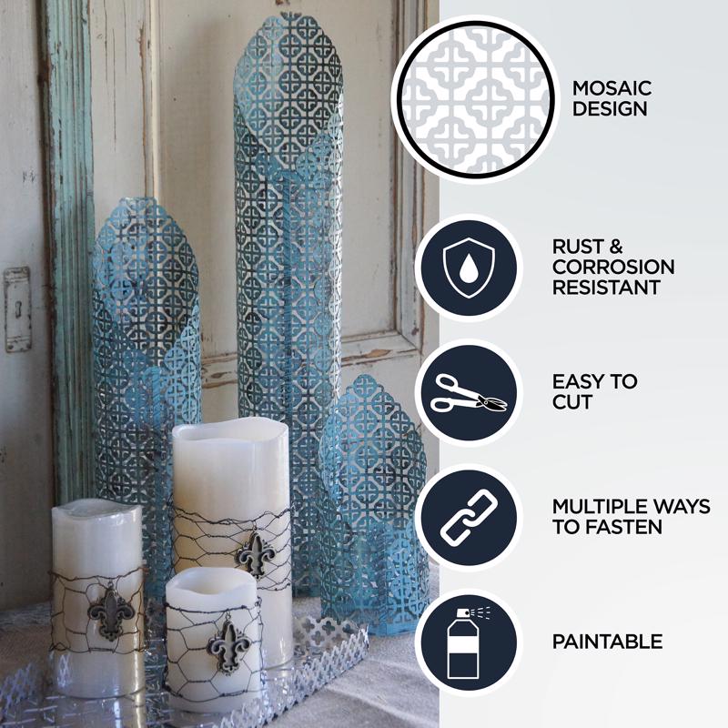 M-D Building Products 0.02 in. X 12 in. W X 24 in. L Satin Nickel Aluminum Mosaic Sheet Metal, Pack of 3