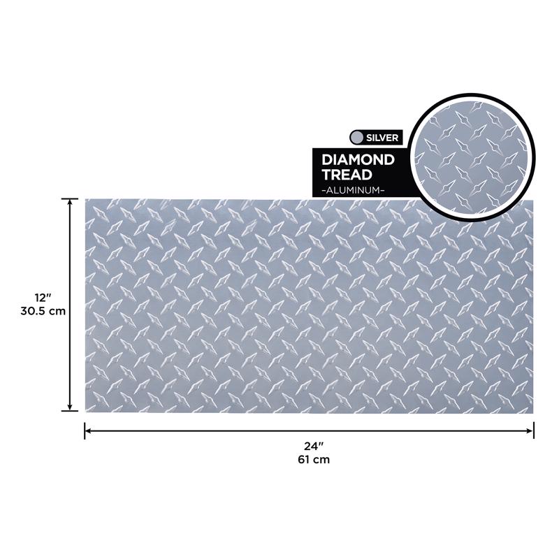 M-D Building Products 0.03 in. X 12 in. W X 24 in. L Silver Aluminum Diamond Tread Sheet Metal, Pack of 3