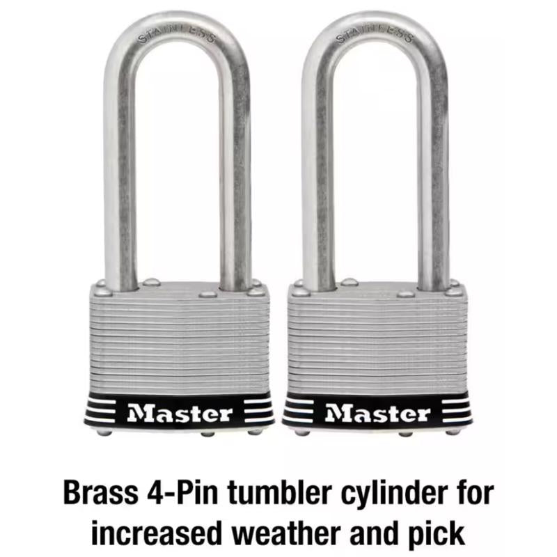 Master Lock 2 in. W Laminated Steel 4-Pin Cylinder Weather-Resistant Padlock