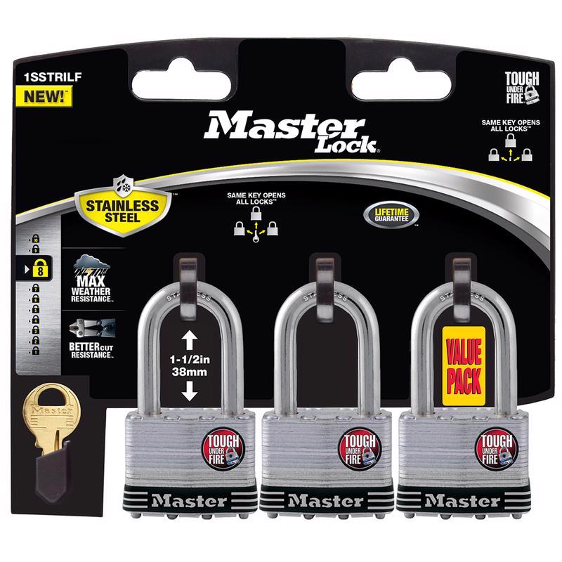 Master Lock 1-3/4 in. W Laminated Steel 4-Pin Cylinder Marine Padlock