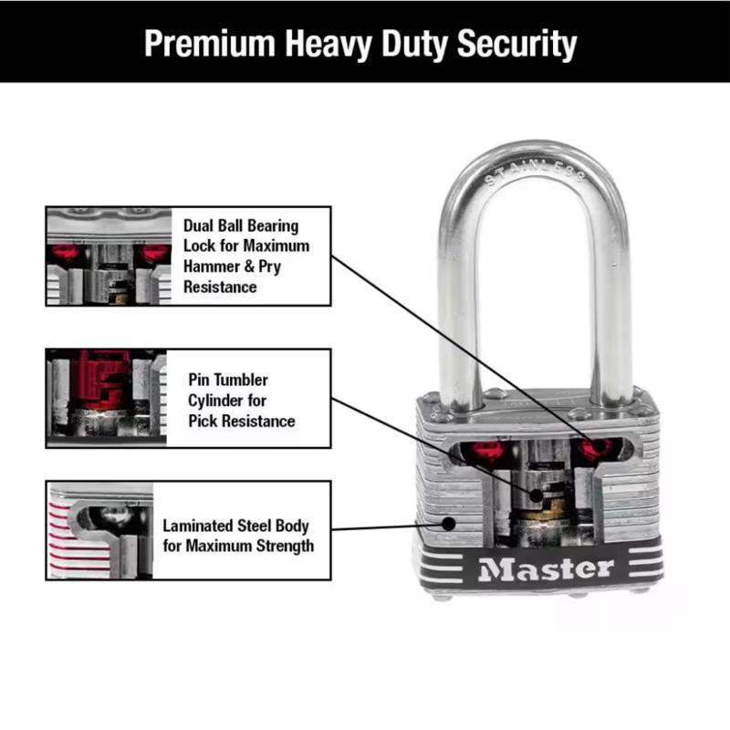 Master Lock 1-3/4 in. W Laminated Steel 4-Pin Cylinder Marine Padlock