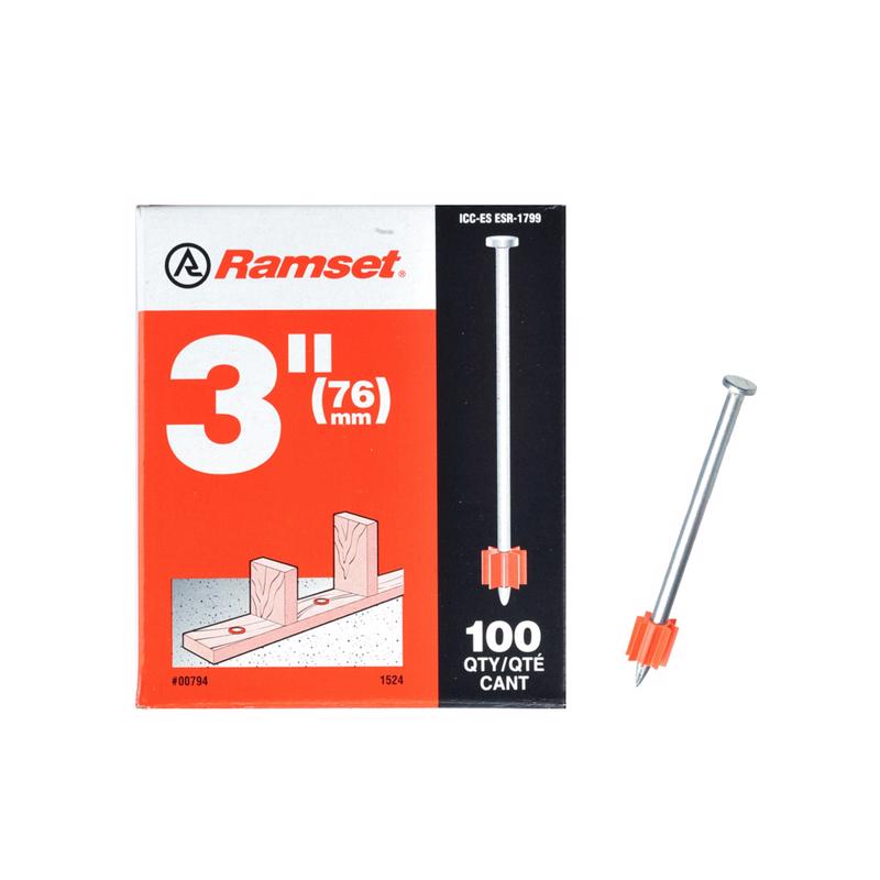 Ramset .3 in. D X 3 in. L Steel Round Head Drive Pin 100 pk