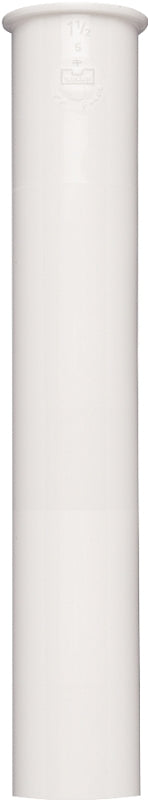 Plumb Pak PP906W Sink Tailpiece, 1-1/2 in, 12 in L, Slip-Joint, PVC, White