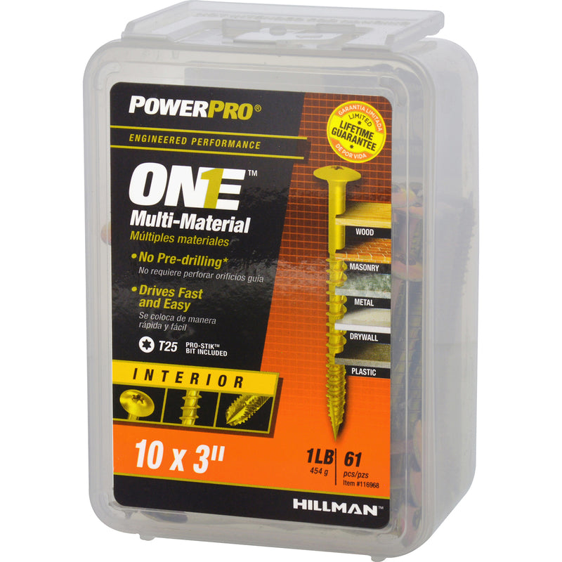 HILLMAN Power Pro No. 10 Ga. X 3 in. L Star Wafer Head Coarse Multi-Material Screws, Pack of 5