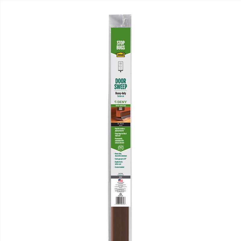 M-D Building Products DENY Bronze Aluminum/Vinyl Sweep For Doors 36 in. L X 0.25 in.