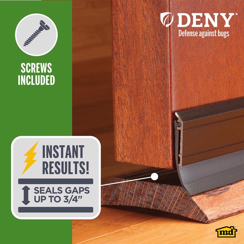 M-D Building Products DENY Bronze Aluminum/Vinyl Sweep For Doors 36 in. L X 0.25 in.