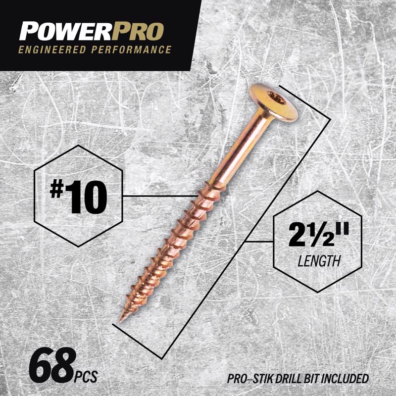 HILLMAN Power Pro No. 10 Ga. X 2-1/2 in. L Star Wafer Head Coarse Multi-Material Screws