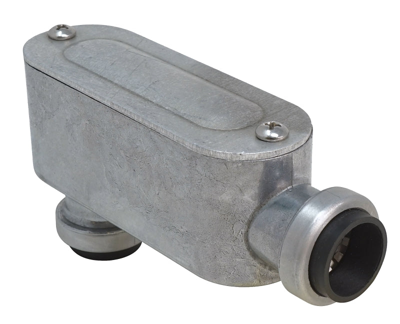 Southwire SIMPush 65074001 Conduit Body, 1/2 in Hub, 1.31 in OAL, Push-In, Aluminum