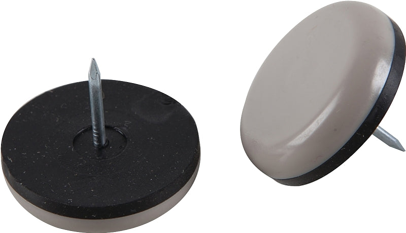 Shepherd Hardware 9249 Furniture Pad, Round, 1-1/4 in Dimensions, Polyethylene, Black/Tan, 4/PK