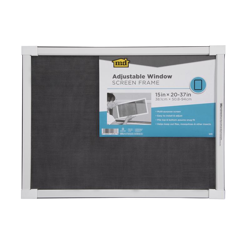 M-D Building Products White Aluminum Adjustable Screen 15 in. W X 37 in. L 1 pk, Pack of 8