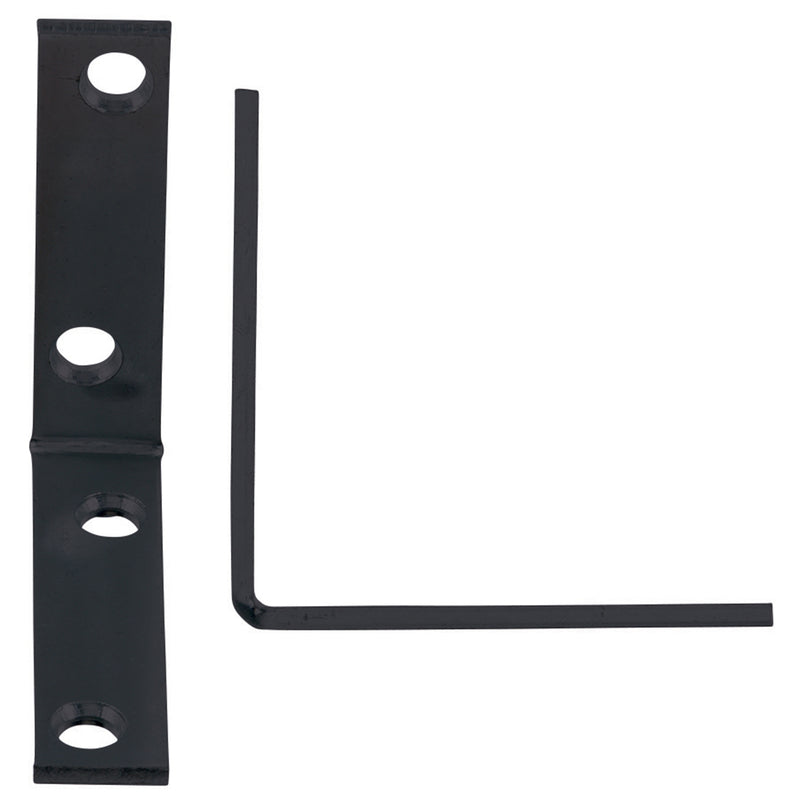 Hampton 2-1/2 in. H X 5/8 in. W X 2-1/2 in. D Black Steel Inside L Corner Brace, Pack of 25