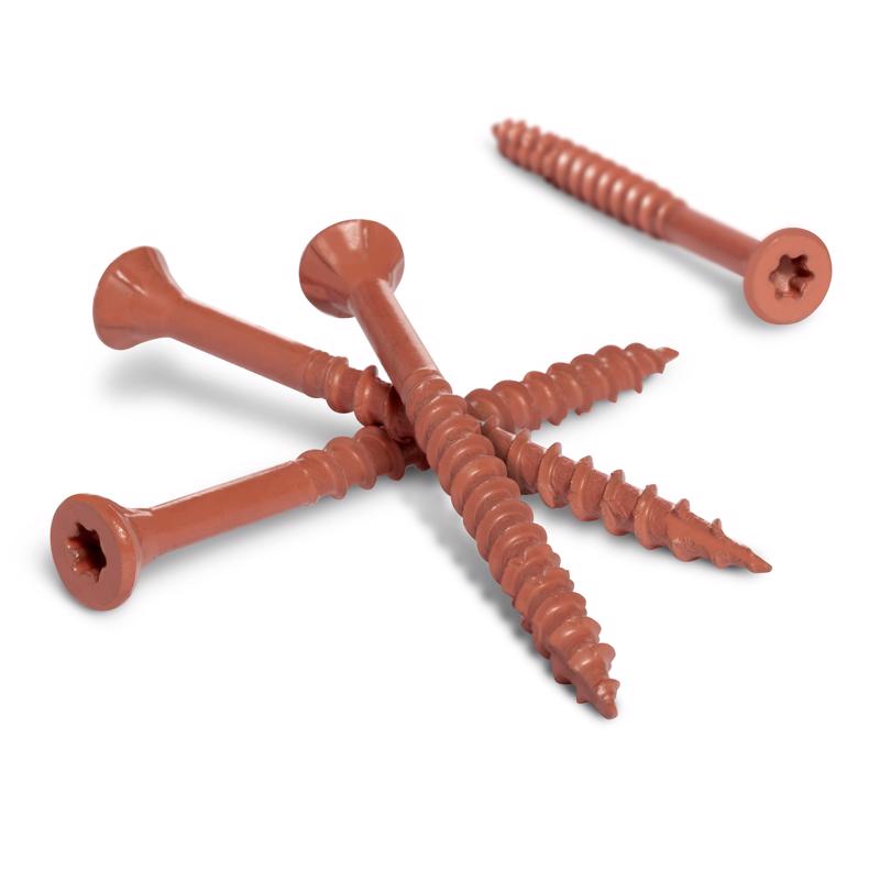 HILLMAN Deck Plus No. 10 Ga. X 3 in. L Red Star Flat Head Exterior Deck Screws 1 lb 62 pk