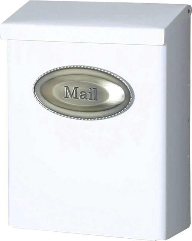 Gibraltar Mailboxes Designer Series DVKW0000 Mailbox, 440 cu-in Capacity, Steel, Galvanized/Powder-Coated, White