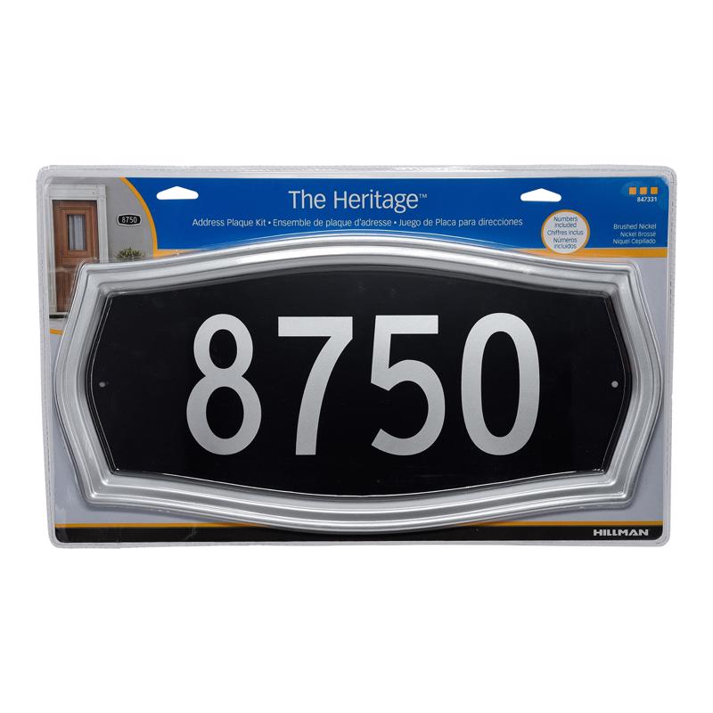 HILLMAN Distinctions Black Die-Cast Zinc Heritage Address Plate, Pack of 3
