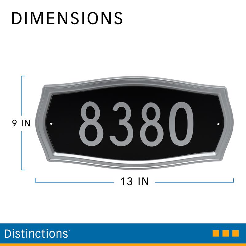 HILLMAN Distinctions Black Die-Cast Zinc Heritage Address Plate, Pack of 3