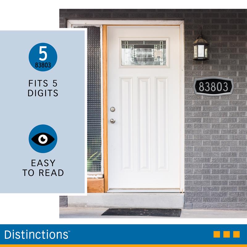 HILLMAN Distinctions Black Die-Cast Zinc Heritage Address Plate, Pack of 3