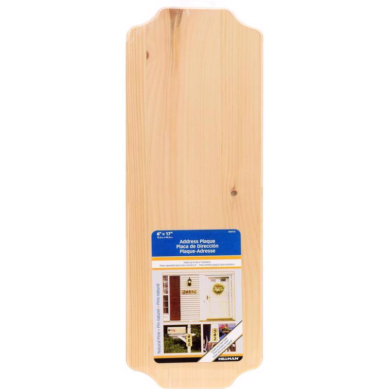 HILLMAN Natural Wood Rectangle Address Plate, Pack of 3