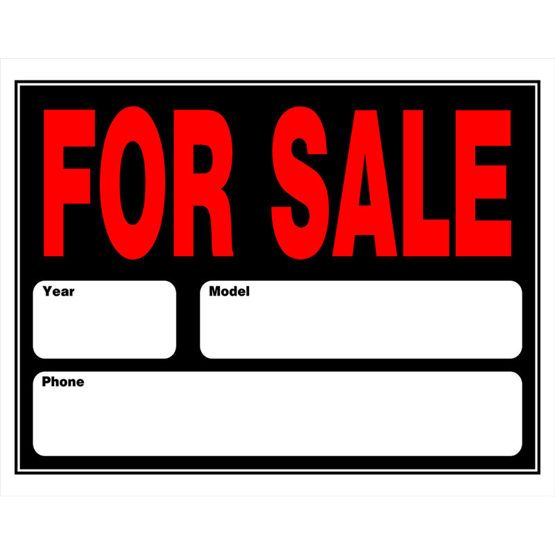 HILLMAN English Black Auto For Sale Sign 15 in. H X 21 in. W, Pack of 6