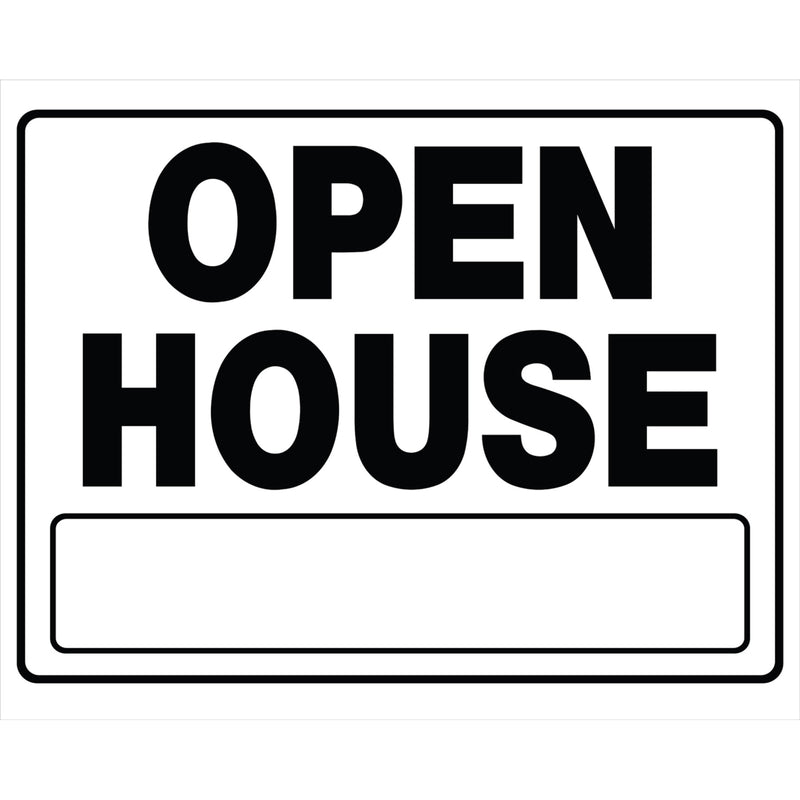 HILLMAN English White Open House Sign 20 in. H X 24 in. W, Pack of 6