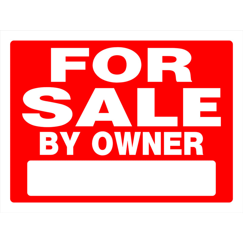 HILLMAN English Red For Sale Sign 18 in. H X 24 in. W, Pack of 6