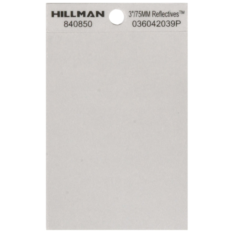 HILLMAN 3 in. Reflective Black/Silver Vinyl Self-Adhesive Special Character Blank 1 pc, Pack of 6