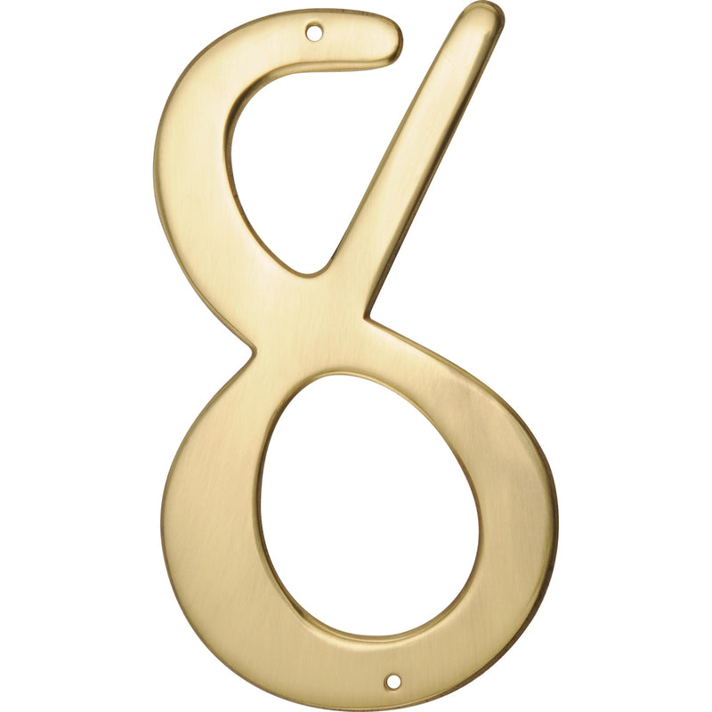 HILLMAN 4 in. Gold Brass Nail-On Number 8 1 pc, Pack of 3