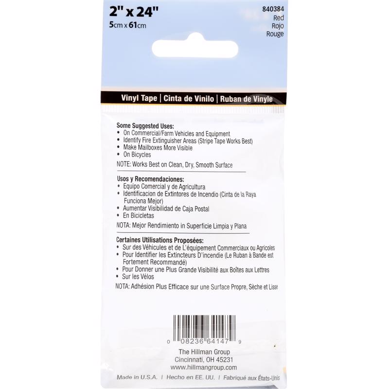 HILLMAN 2 in. W X 24 in. L Red Reflective Safety Tape 1 pk, Pack of 5