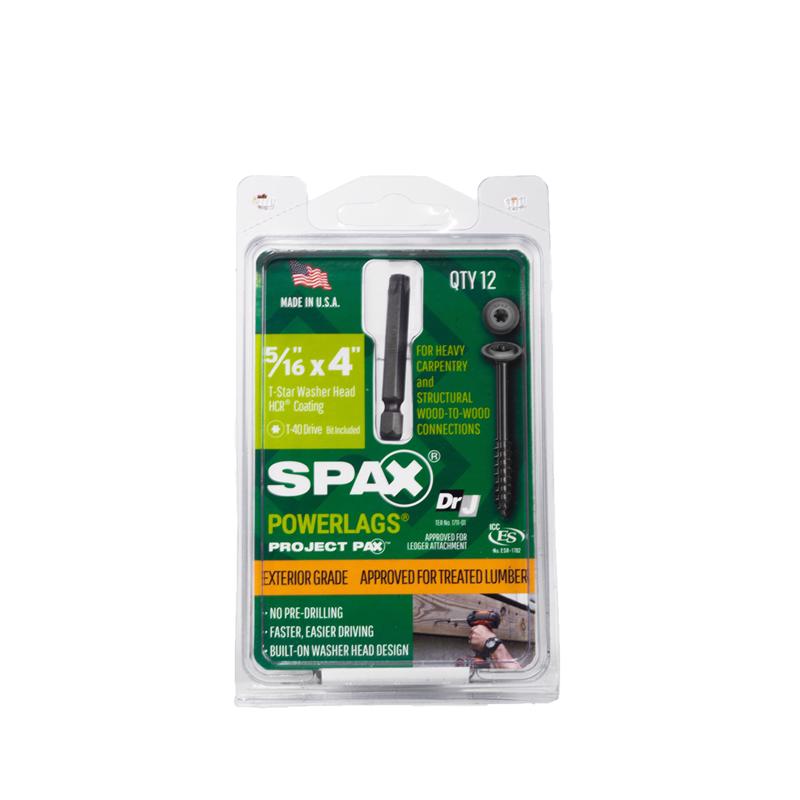 SPAX PowerLag 5/16 in. in. X 4 in. L T-40 Washer Head Serrated Structural Screws