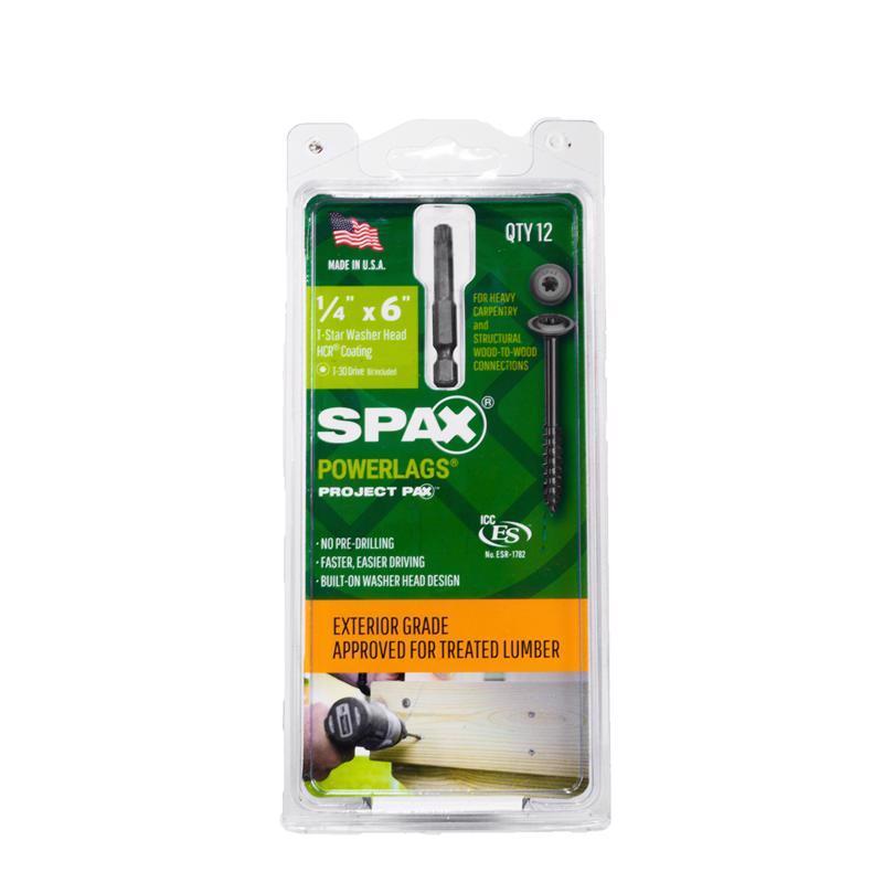 SPAX PowerLag 1/4 in. in. X 6 in. L T-30 Washer Head Serrated Structural Screws