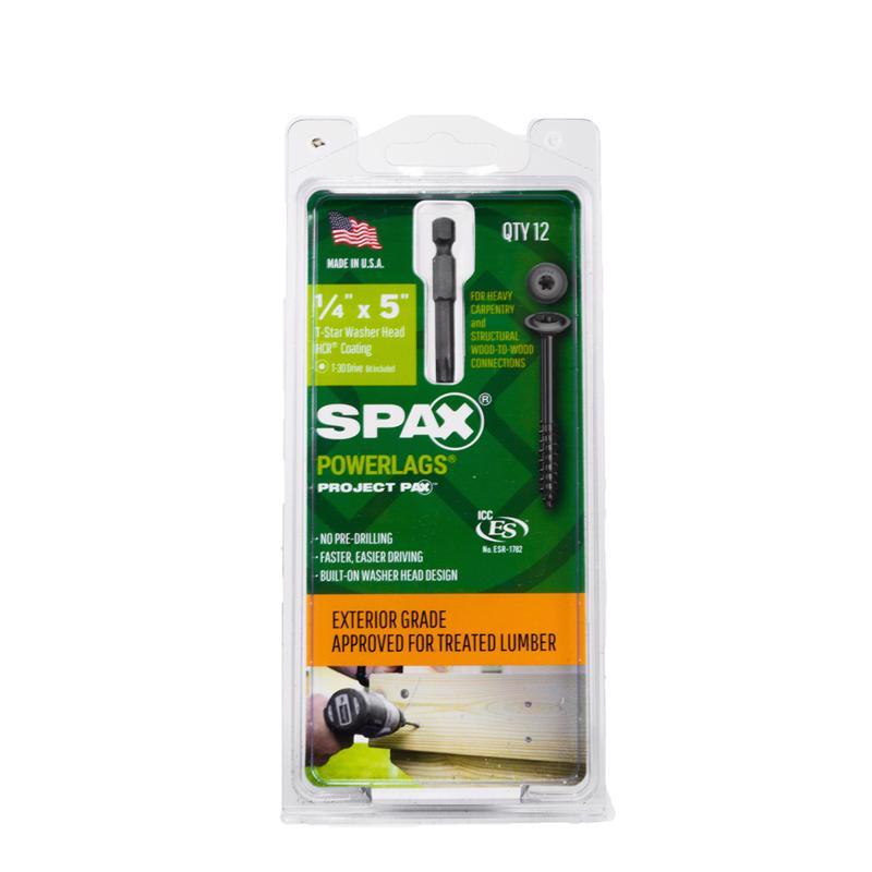 SPAX PowerLag 1/4 in. in. X 5 in. L T-30 Washer Head Serrated Structural Screws