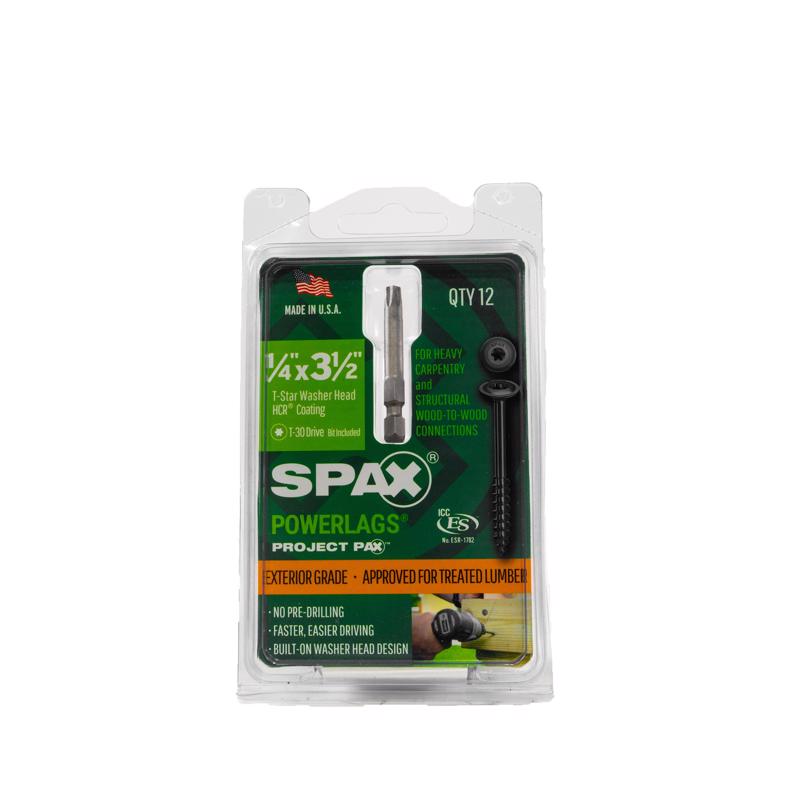 SPAX PowerLag 1/4 in. in. X 3-1/2 in. L T-30 Washer Head Serrated Structural Screws