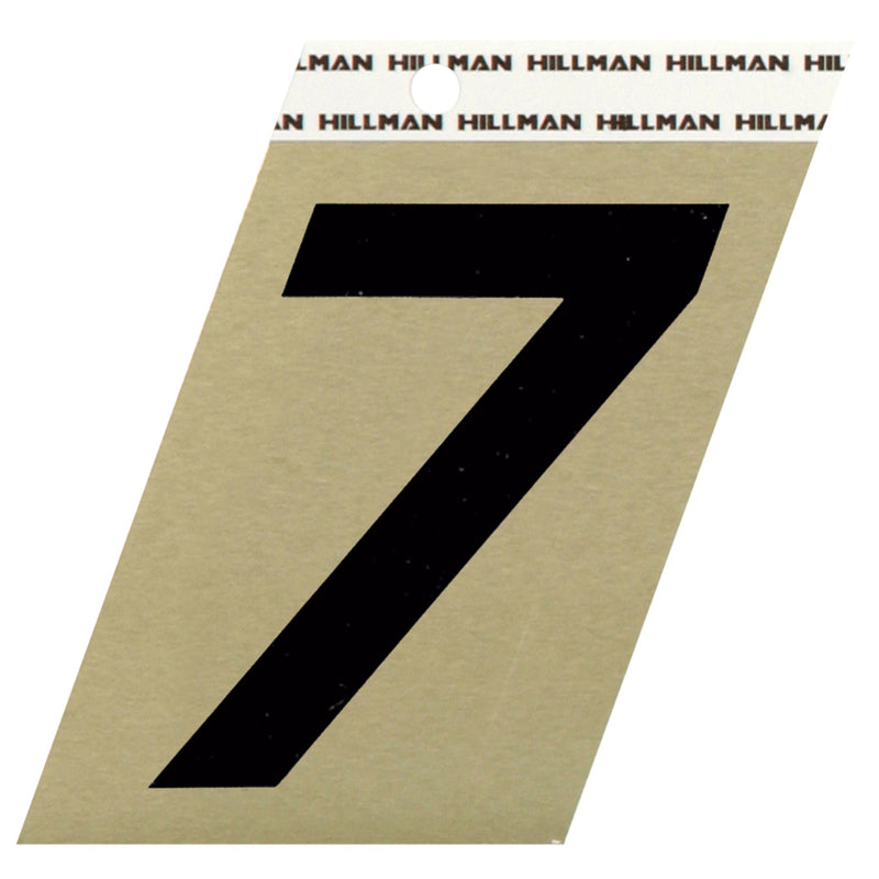 HILLMAN 3 in. Reflective Black Vinyl Self-Adhesive Number 7 1 pc, Pack of 3