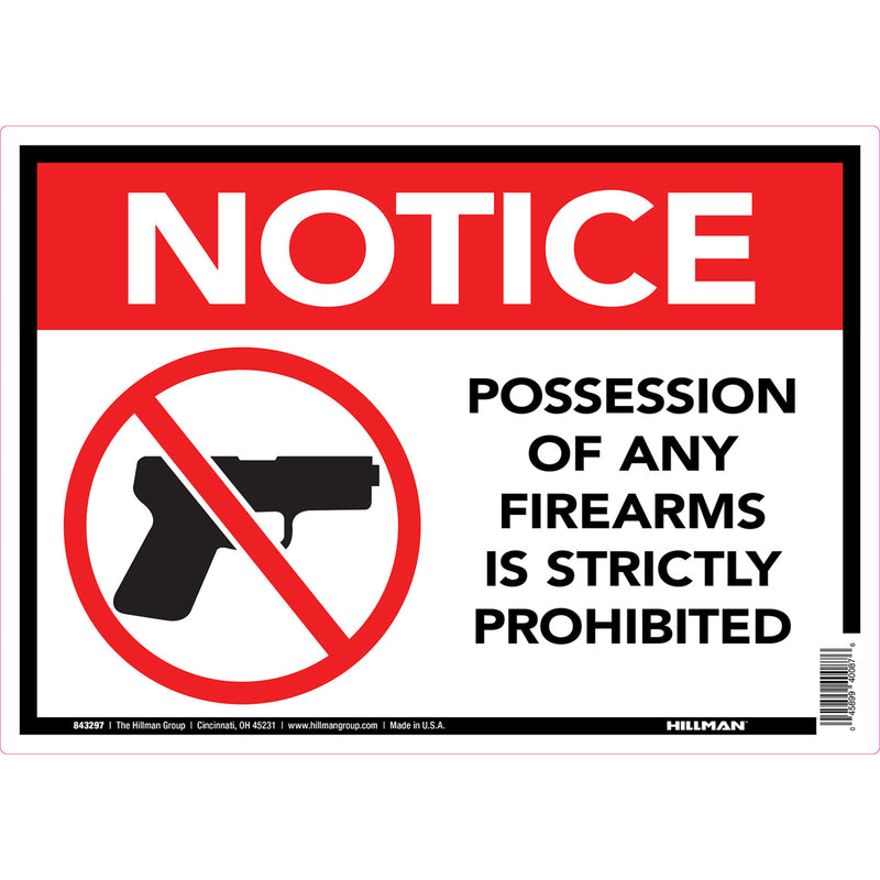 HILLMAN English White Safety Sign 10 in. H X 14 in. W, Pack of 6