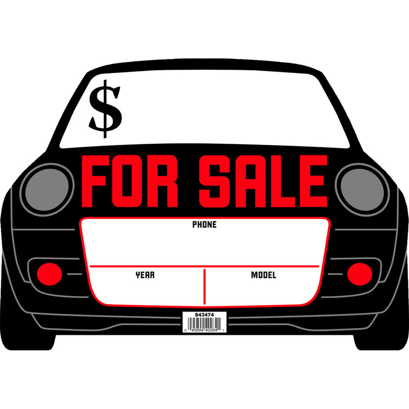 HILLMAN English White For Sale Sign 10 in. H X 14 in. W, Pack of 6
