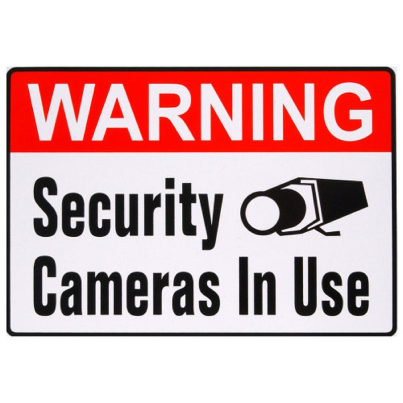 HILLMAN English White Security Decal 4 in. H X 6 in. W, Pack of 6