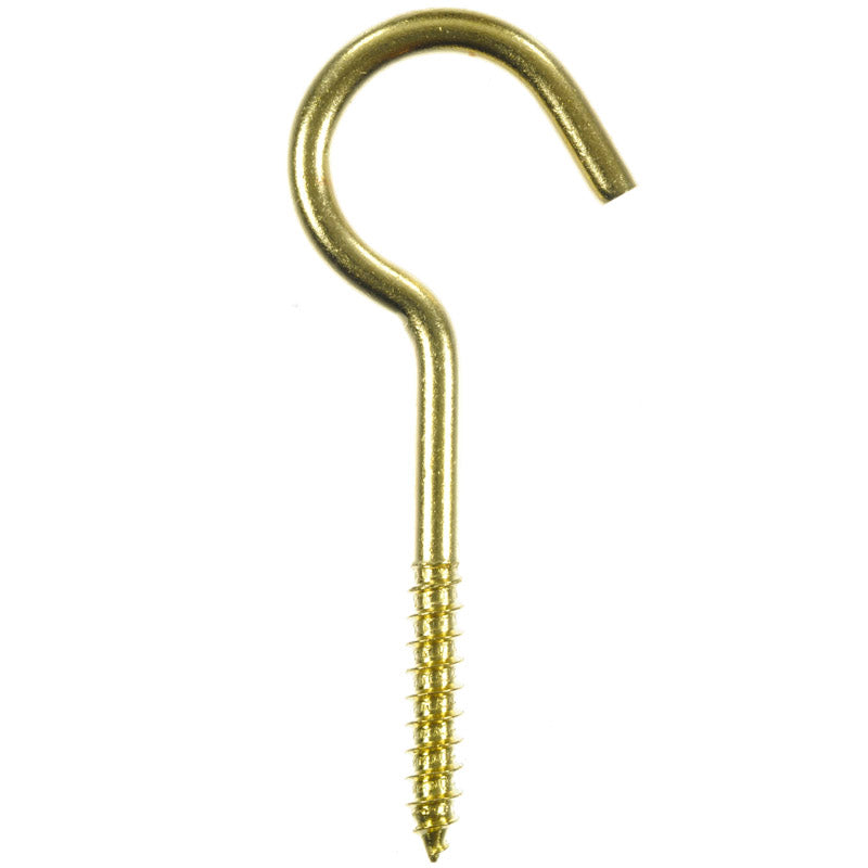 Ace Small Polished Brass Green Brass 3.375 in. L Ceiling Hook 40 lb 2 pk, Pack of 5