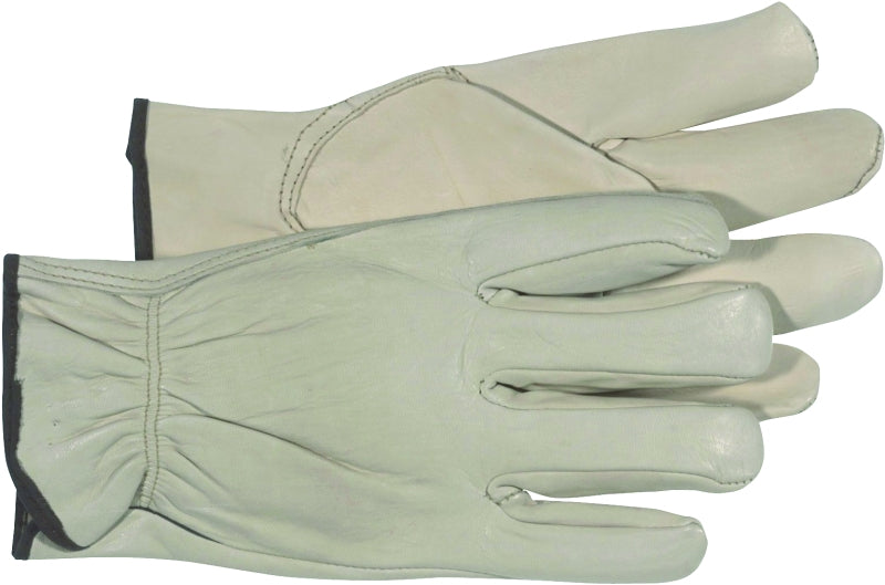 Boss B81192-L Driver Gloves, Men's, L, 8 to 8-3/8 in L, Keystone Thumb, Slip-On Cuff, Cowhide Leather, Natural