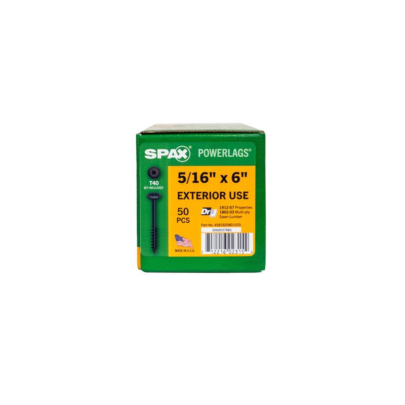 SPAX PowerLags 5/16 in. in. X 6 in. L T-40 Washer Head Serrated Structural Screws