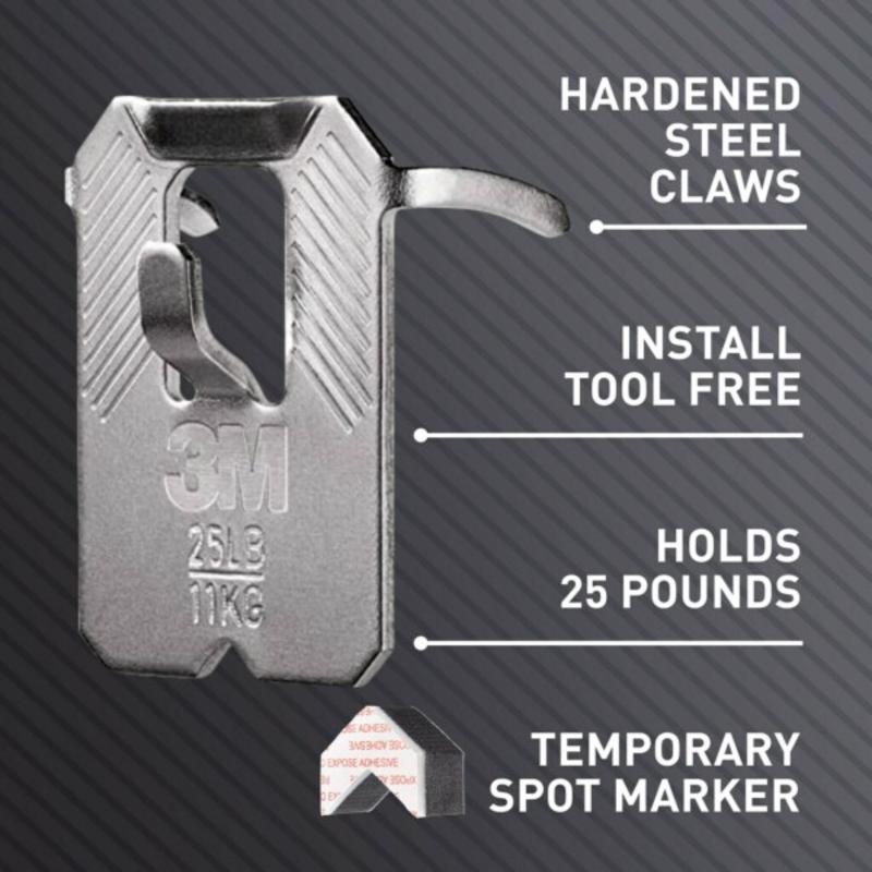 3M Claw Silver Drywall Picture Hanger 25 lb 4 pk