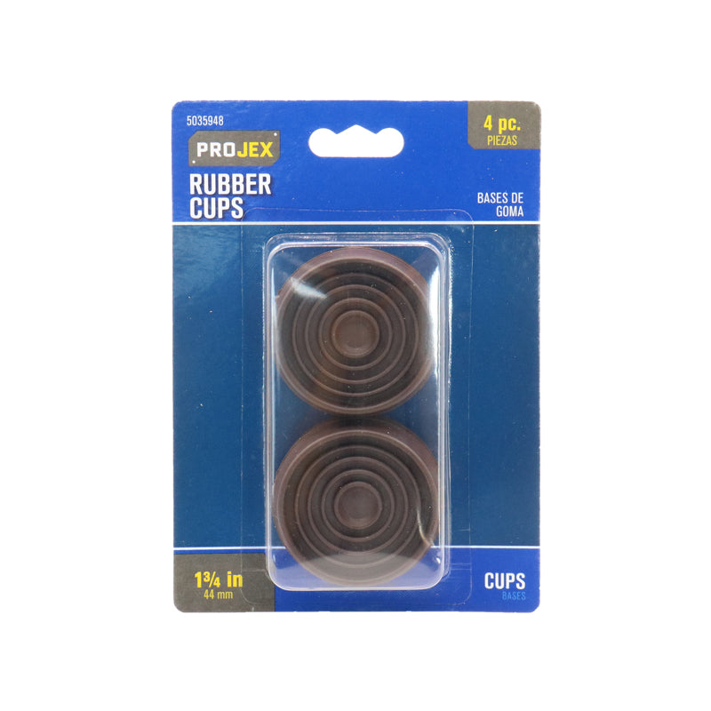 Projex Rubber Caster Cup Brown Round 1-3/4 in. W 4 pk