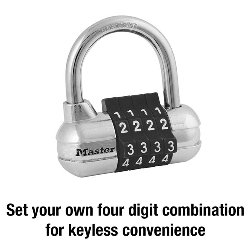 Master Lock 2 1/2 in. W Hardened Steel 4-Digit Combination Combination Padlock