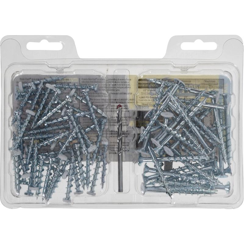 Borefast 3/16 in. D X Assorted in. L Steel Pan/Wafer Head Full Bore Product Kit 72 pc, Pack of 3