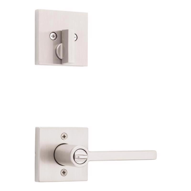 Kwikset Halifax Satin Nickel Zinc Lever and Single Cylinder Deadbolt
