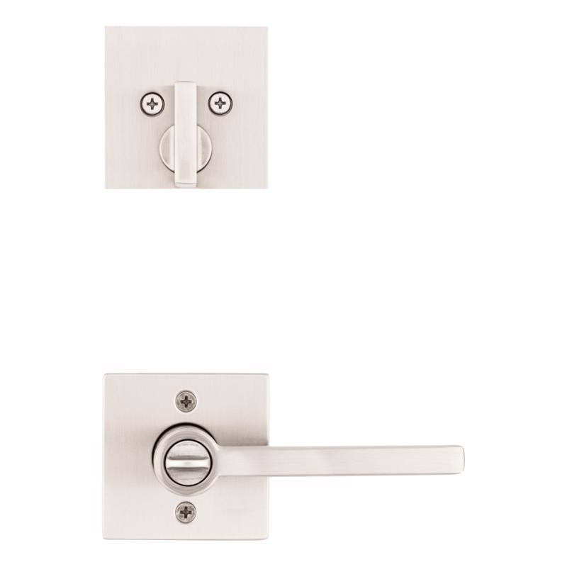 Kwikset Halifax Satin Nickel Zinc Lever and Single Cylinder Deadbolt
