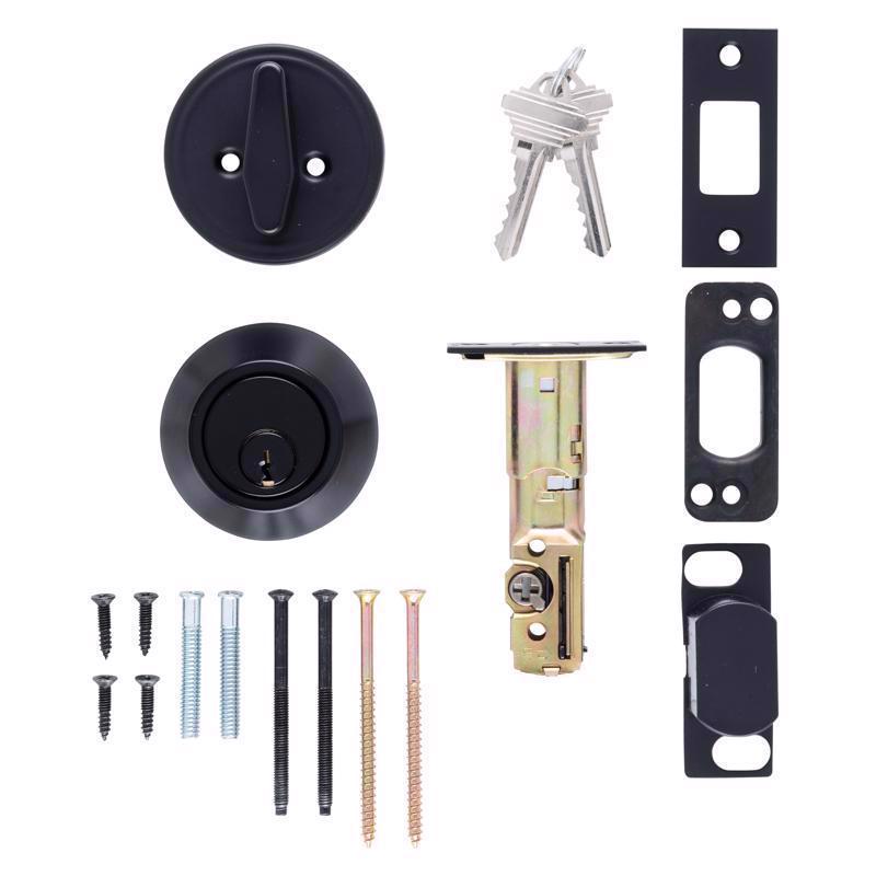 Brinks Commercial Matte Black Zinc Single Cylinder Deadbolt