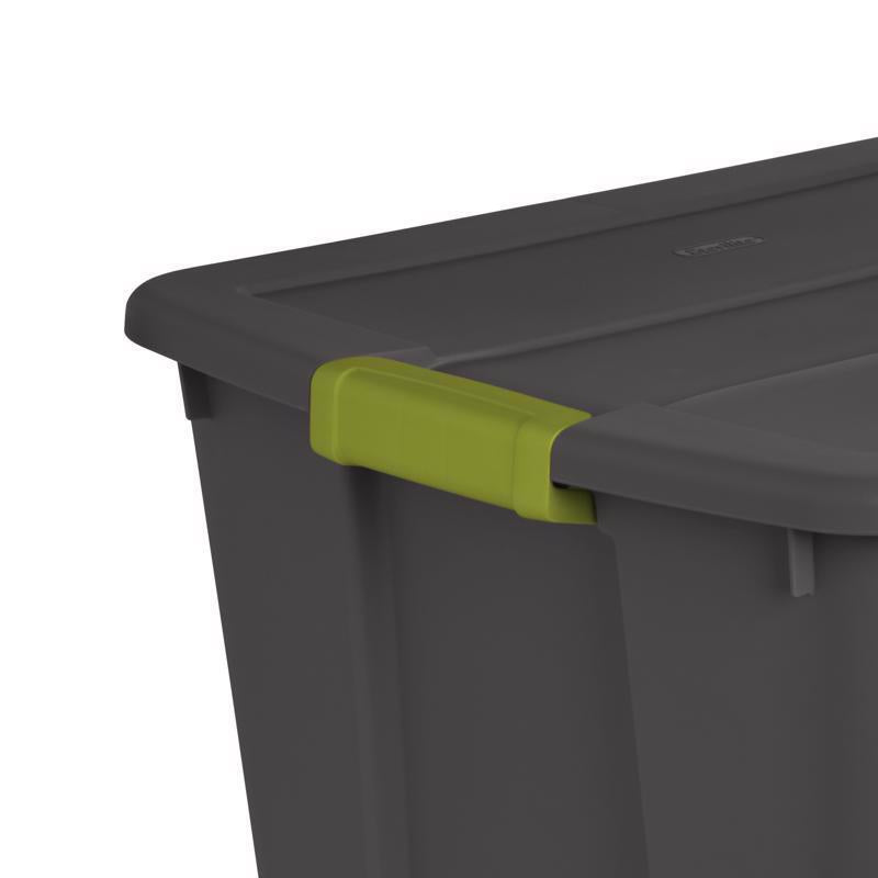 Sterilite 20 gal Dark Gray Latch Storage Box 16-7/8 in. H X 22-1/8 in. W X 18-5/8 in. D Stackable, Pack of 6