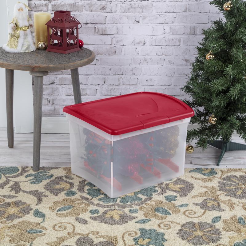 Sterilite Clear/Red Light Storage Bag 12.38 in. H X 18.38 in. W X 14.88 in. D